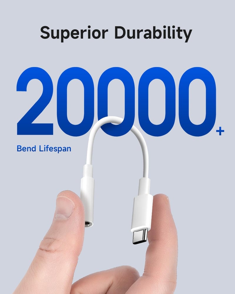 Criello محول سماعات الرأس USB C إلى 3.5 مم، كابل محول نوع C إلى جاك متوافق مع Apple iPhone 17 16 15 Pro Max Plus، iPad، MacBook، Samsung Galaxy S24 S23 S22 S21 Ultra، Pixel (3-Pack) - Image 3